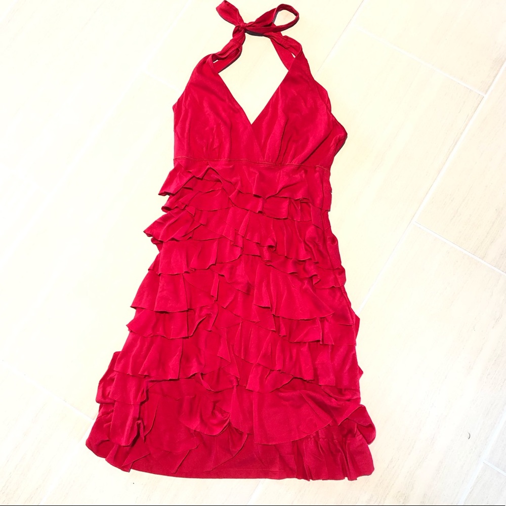 Express Halter Ruffle Dress